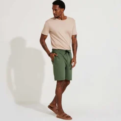 Calças E Bermudas>Basico.com Bermuda Amarração Masculina - Verde Pinheiro