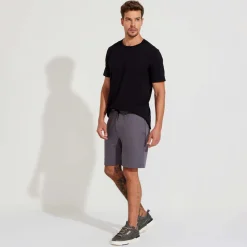 Calças E Bermudas>Basico.com Bermuda Amarração Masculina - Cinza Granito