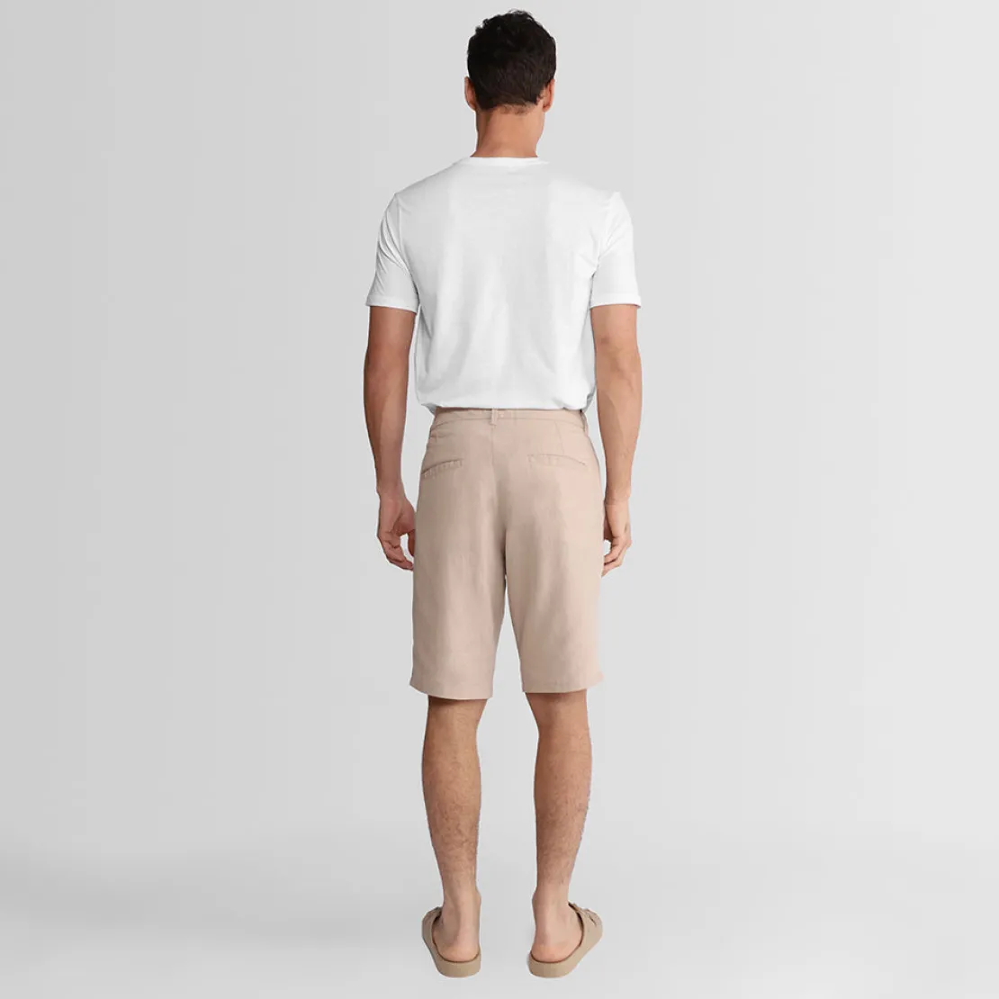 Linho | Calças E Bermudas>Basico.com Bermuda Linho Masculina - Bege