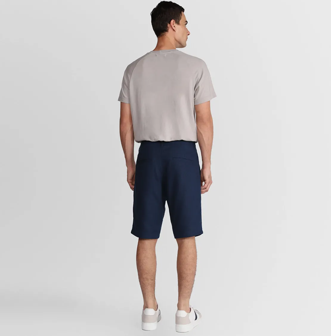 Linho | Calças E Bermudas>Basico.com Bermuda Linho Masculina - Azul Marinho