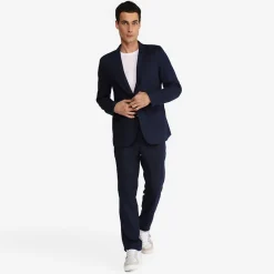 Linho>Basico.com Blazer Linho Masculino - Azul