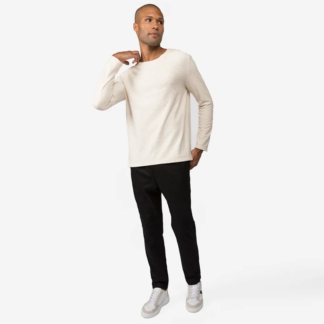 Linho | Jaquetas E Casacos>Basico.com Blusa Blend Linho Textura Masculina - Off White