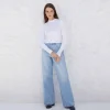 Blusas E Casacos | Viscose>Basico.com Blusa Canelada Viscose Gola Alta Feminina - Branco
