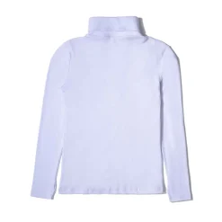 Camisetas>Basico.com Blusa Canelado Algodão Gola Rolê Feminina - Branco