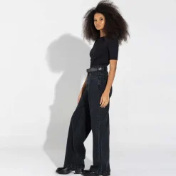Blusas | Blusas E Casacos>Basico.com Blusa Cotton Pima Decote Canoa Feminina | Life Collection - Preto