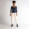 Blusas E Casacos | Algodão Pima>Basico.com Blusa Cotton Pima Manga 3/4 Feminina - Azul Marinho