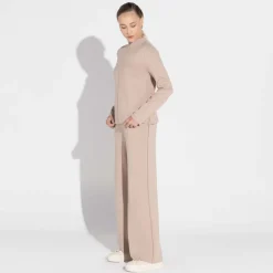 Blusas E Casacos | Blusas>Basico.com Blusa Dense Viscose Manga Longa Feminina - Bege Amêndoa