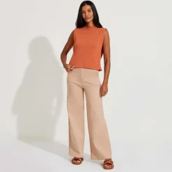 Blusas E Casacos | Tricot>Basico.com Blusa Malha Tricot Feminina - Terracota
