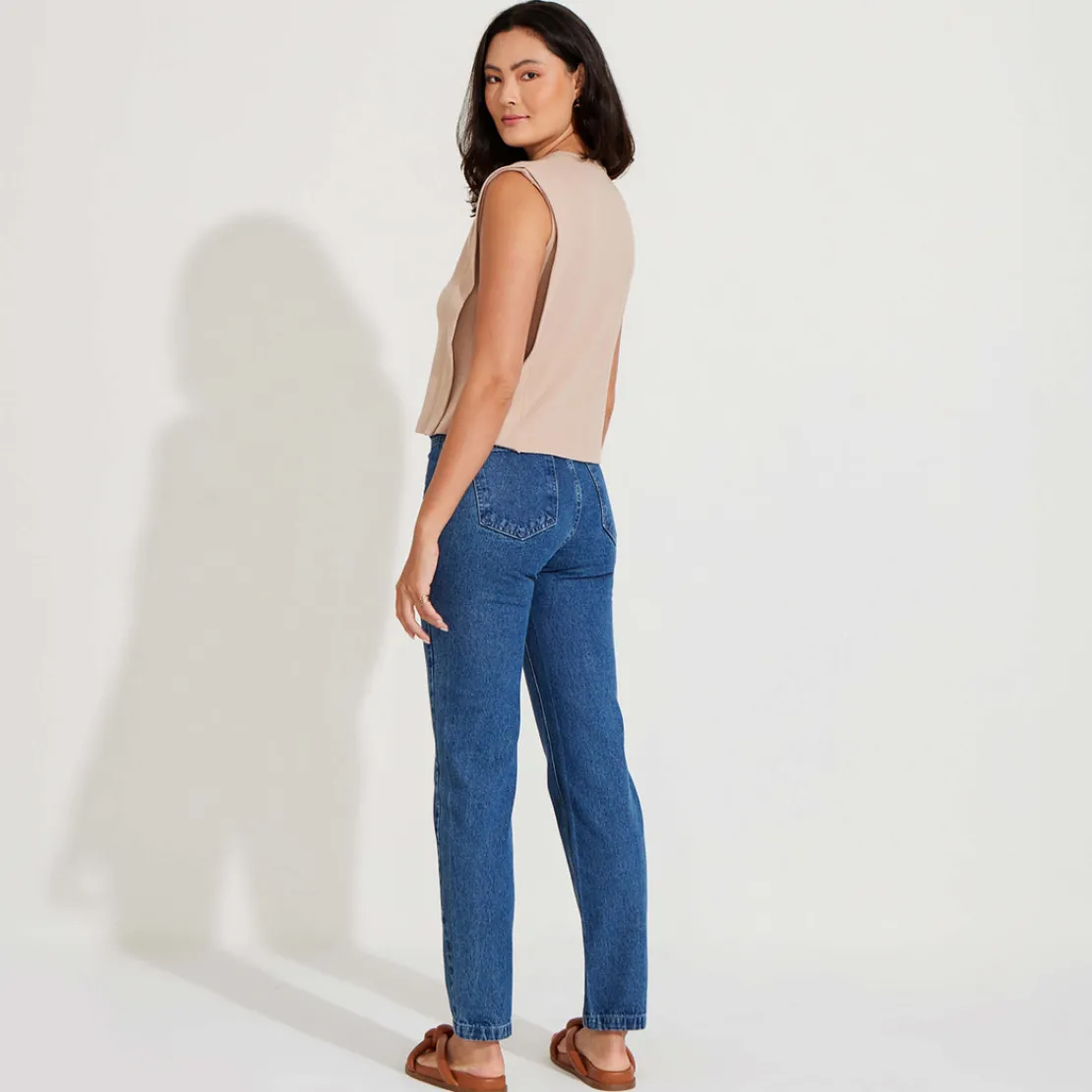 Blusas E Casacos | Tricot>Basico.com Blusa Malha Tricot Feminina - Bege Camel