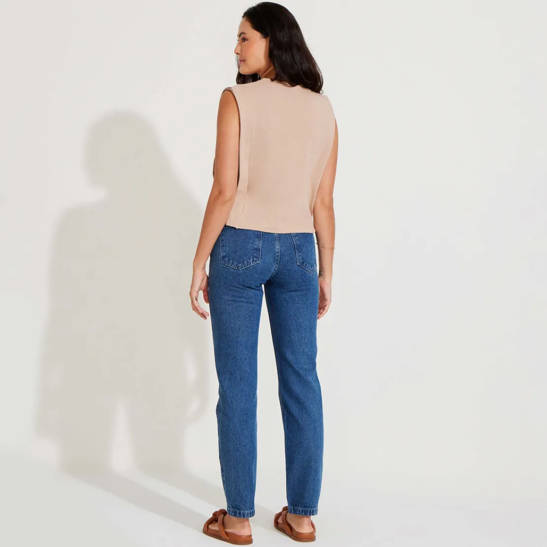 Blusas E Casacos | Tricot>Basico.com Blusa Malha Tricot Feminina - Bege Camel