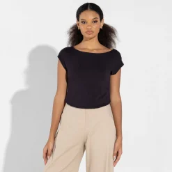 Blusas E Casacos | Blusas>Basico.com Blusa Modal Cropped Feminina | Travel Collection - Preto