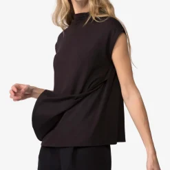Blusas E Casacos>Basico.com Blusa Modal Transpasse Feminina | Travel Collection - Preto