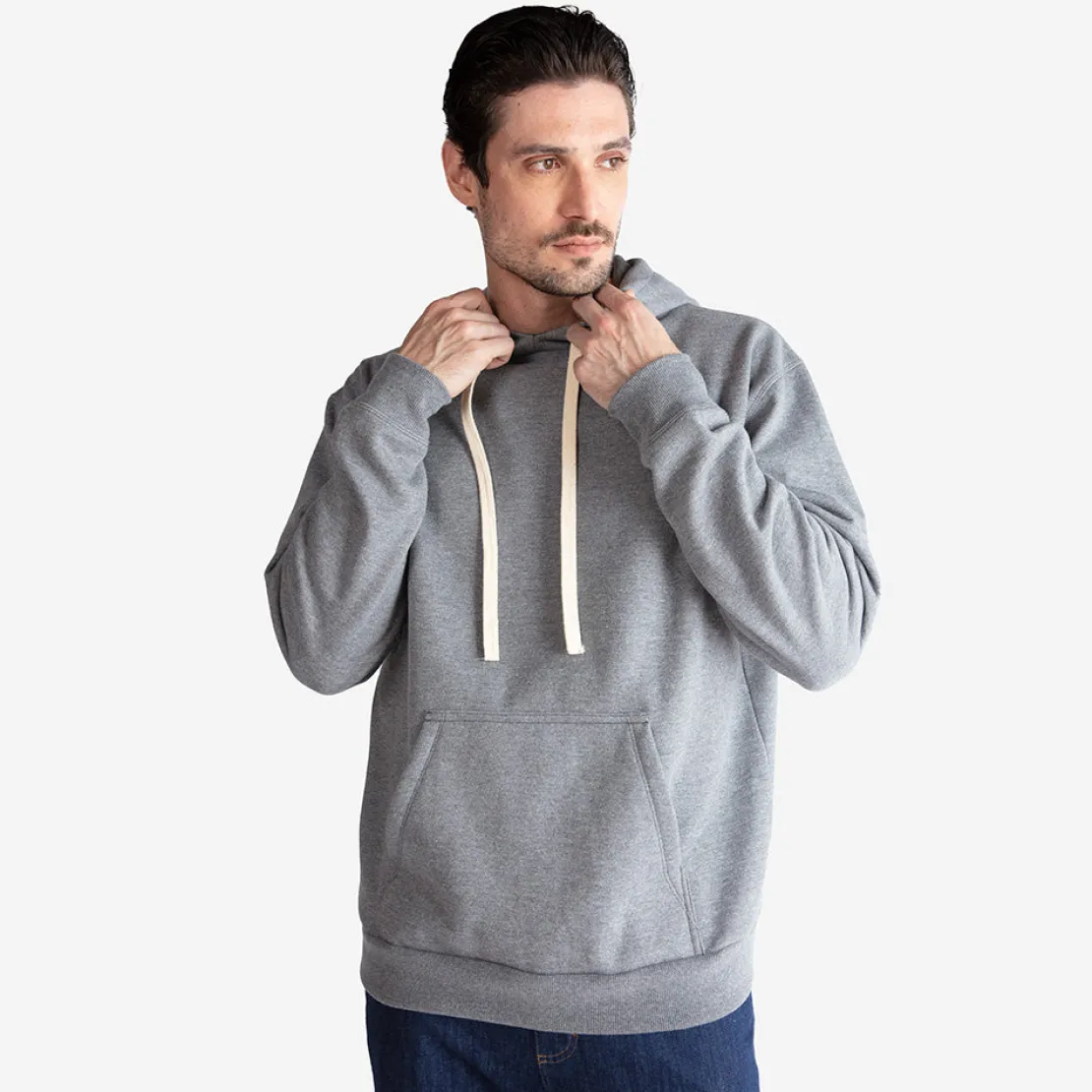 Moletons | Moletons>Basico.com Blusa Moletom Felpa Com Capuz Masculina - Mescla Escuro