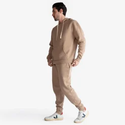 Moletons | Moletons>Basico.com Blusa Moletom Felpa Com Capuz Masculina - Bege Pastel