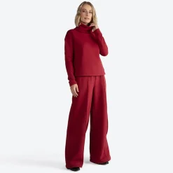 Moletons | Moletons>Basico.com Blusa Moletom Felpa Gola Rolê Feminina - Marsala