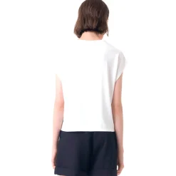 Blusas E Casacos>Basico.com Blusa Viscose Manga curta - Off White