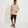 Blusas E Casacos | Linho>Basico.com Blusão Moletinho Stretch Linho Unissex - Bege Amêndoa