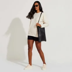 Blusas E Casacos | Linho>Basico.com Blusão Moletinho Stretch Linho Unissex - Natural