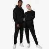 Blusas E Casacos | Moletons>Basico.com Blusão Moletom Flanelado Capuz - Preto