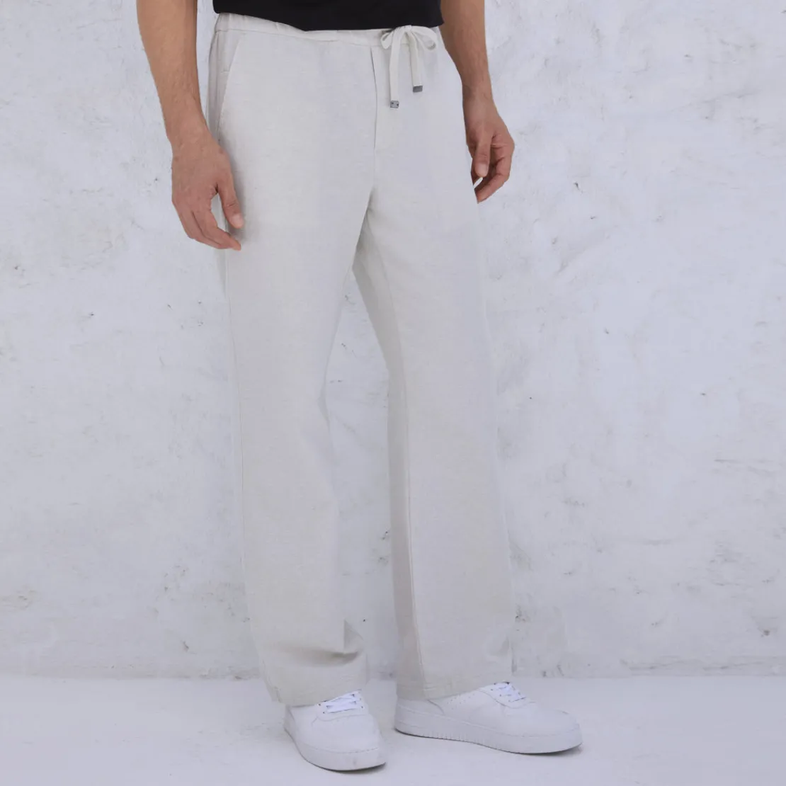 Calças E Bermudas>Basico.com Calça Algodão Eco Masculina - Bege Areia