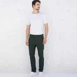 Calças E Bermudas | Masculino>Basico.com Calça Algodão Stretch Masculina - Verde Cedro