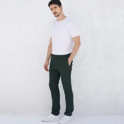 Calças E Bermudas | Masculino>Basico.com Calça Algodão Stretch Masculina - Verde Cedro