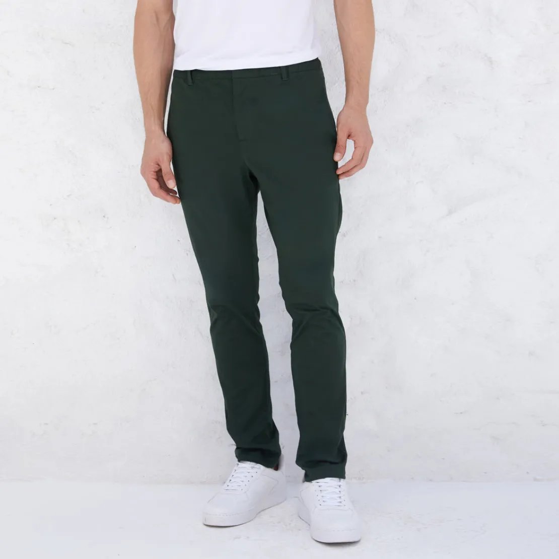 Calças E Bermudas | Masculino>Basico.com Calça Algodão Stretch Masculina - Verde Cedro