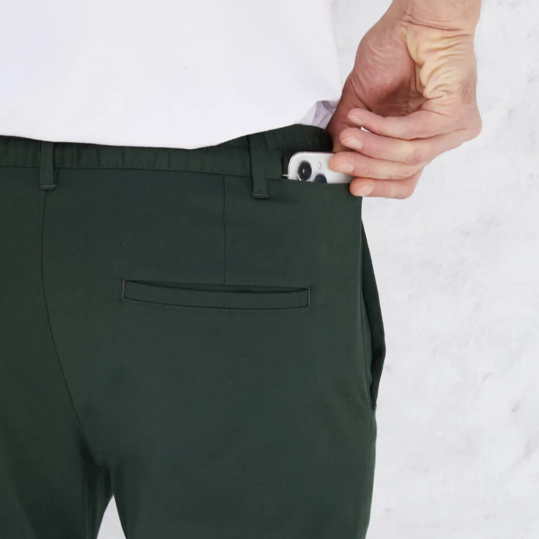 Calças E Bermudas | Masculino>Basico.com Calça Algodão Stretch Masculina - Verde Cedro