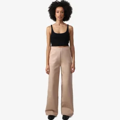 Calças>Basico.com Calça Dense Modal Regulável Feminina | Travel Collection - Bege Camel