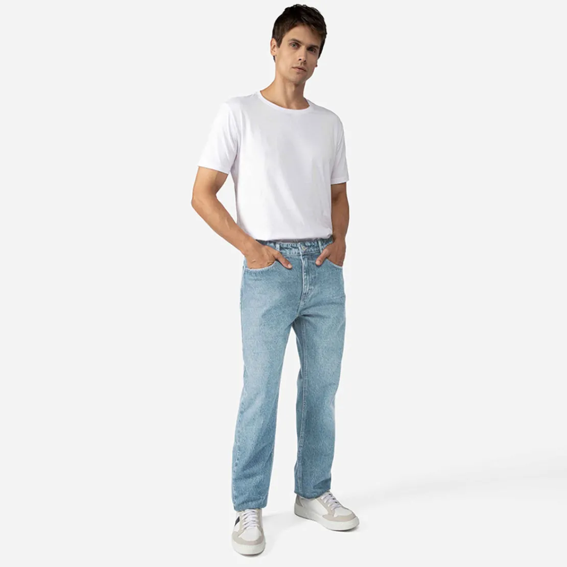 Jeans | Calças E Bermudas>Basico.com Calça Jeans Clássica Masculina - Azul Jeans Claro