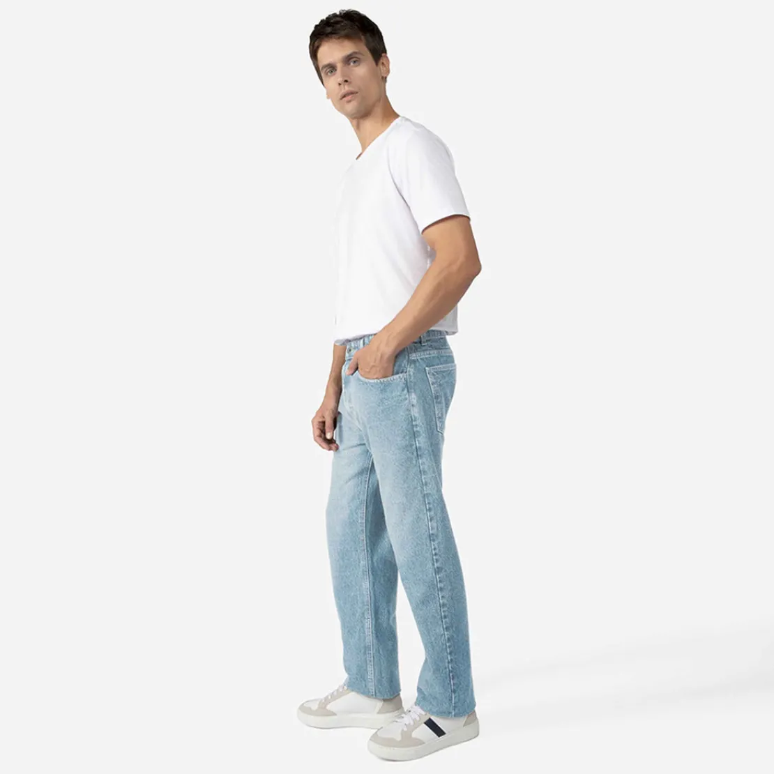 Jeans | Calças E Bermudas>Basico.com Calça Jeans Clássica Masculina - Azul Jeans Claro