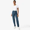 Calças | Jeans>Basico.com Calça Jeans Reta Feminina - Azul Jeans Médio