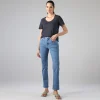 Calças | Jeans>Basico.com Calça Jeans Reta Feminina - Azul Jeans Médio