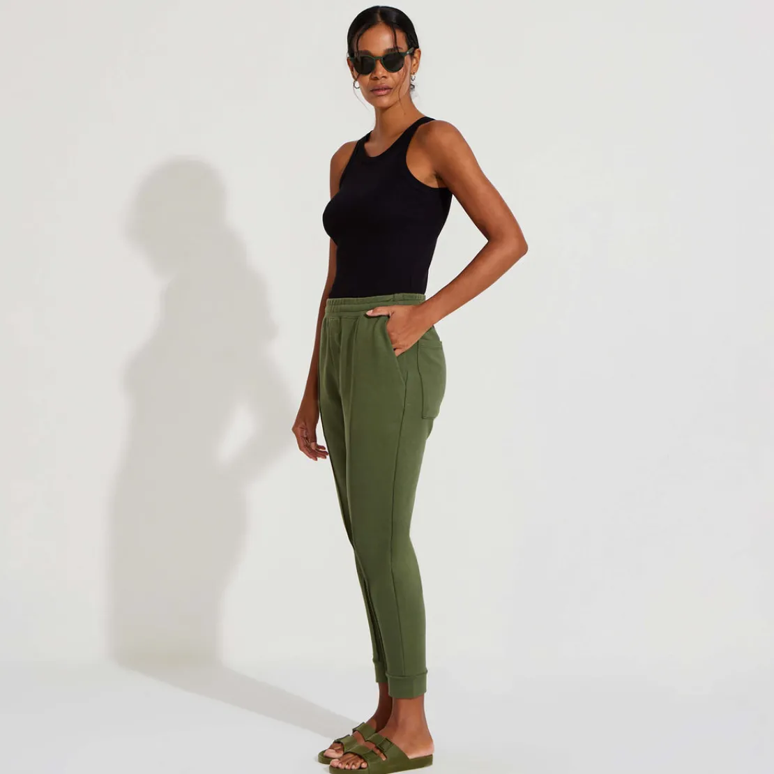 Calças | Linho>Basico.com Calça Jogger Moletinho Strech Linho Unissex - Verde Figo