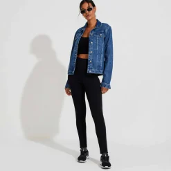 Calças>Basico.com Calça Legging Malha Estruturada Feminina - Preto