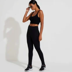 Calças>Basico.com Calça Legging Malha Estruturada Feminina - Preto