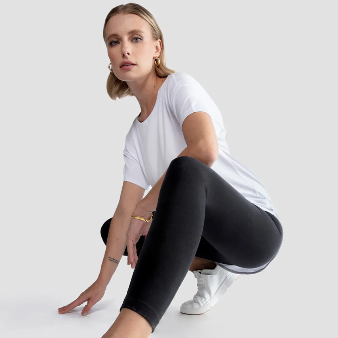 Calças | Algodão Pima>Basico.com Calça Legging Pima Feminina | Life Collection - Cinza Escuro
