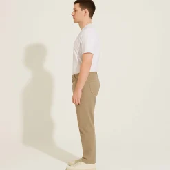 Calças | Calças E Bermudas>Basico.com Calça Sarja Amarração Masculina - Bege Taupe