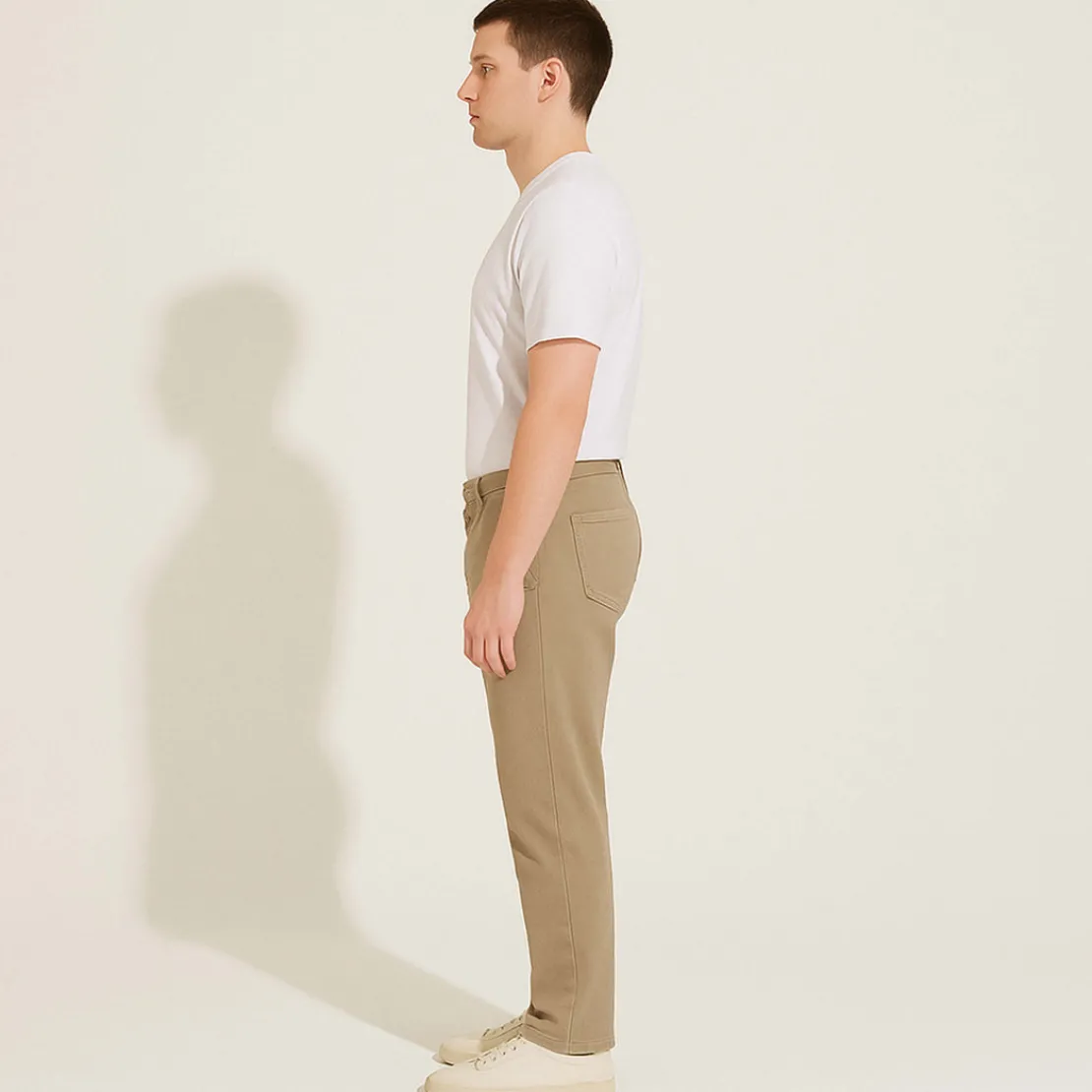 Calças | Calças E Bermudas>Basico.com Calça Sarja Amarração Masculina - Bege Taupe
