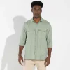 Camisas | Camisas>Basico.com Camisa Algodão Flamê Bolsos - Verde Menta