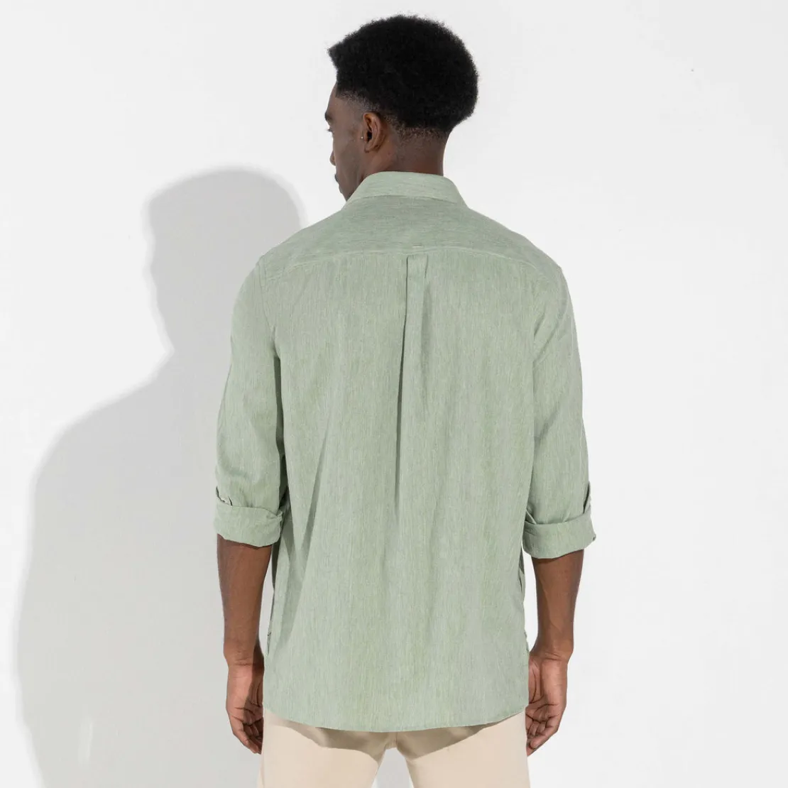 Camisas | Camisas>Basico.com Camisa Algodão Flamê Bolsos - Verde Menta