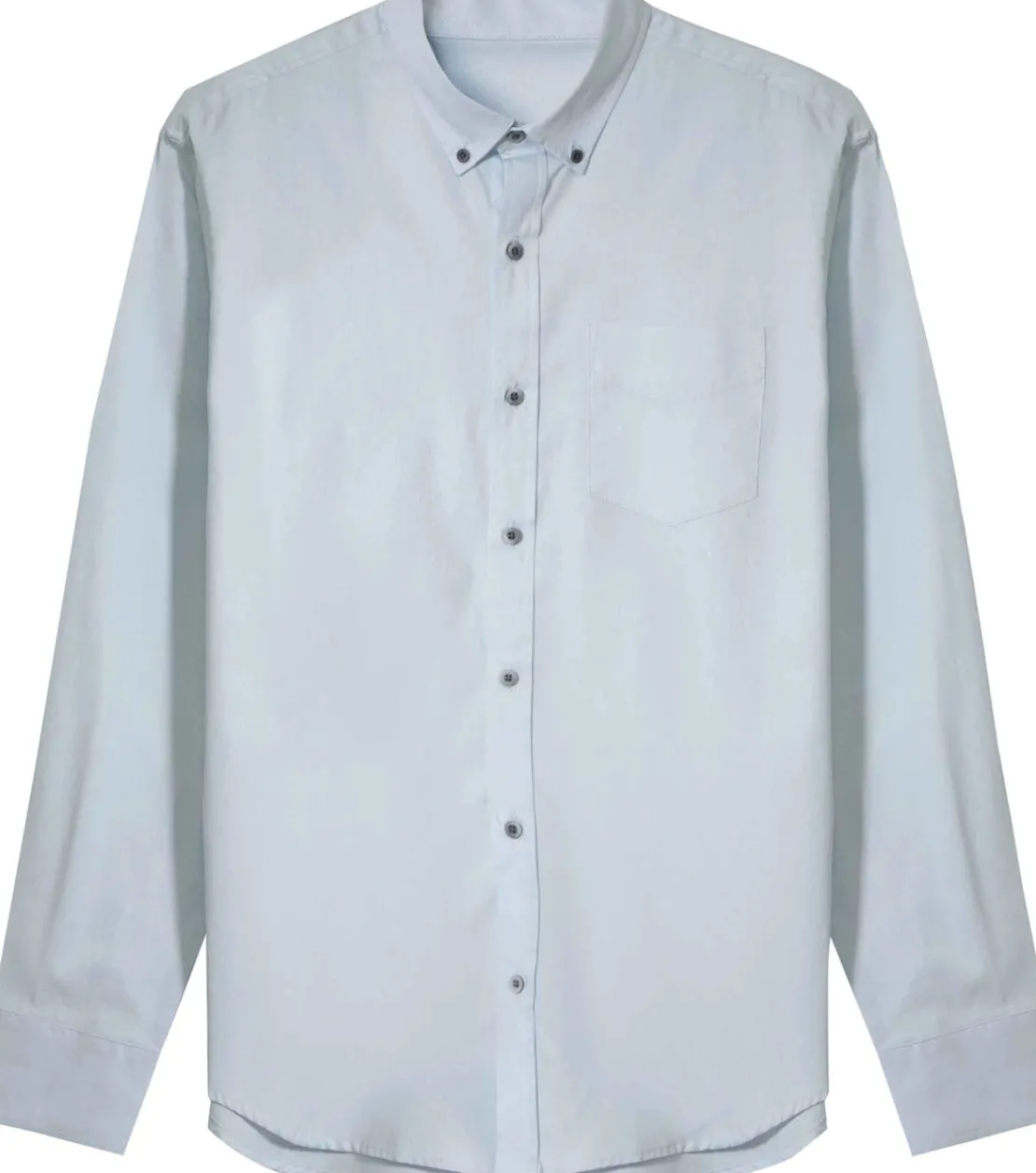 Camisas>Basico.com Camisa Algodão Masculina - Azul Claro