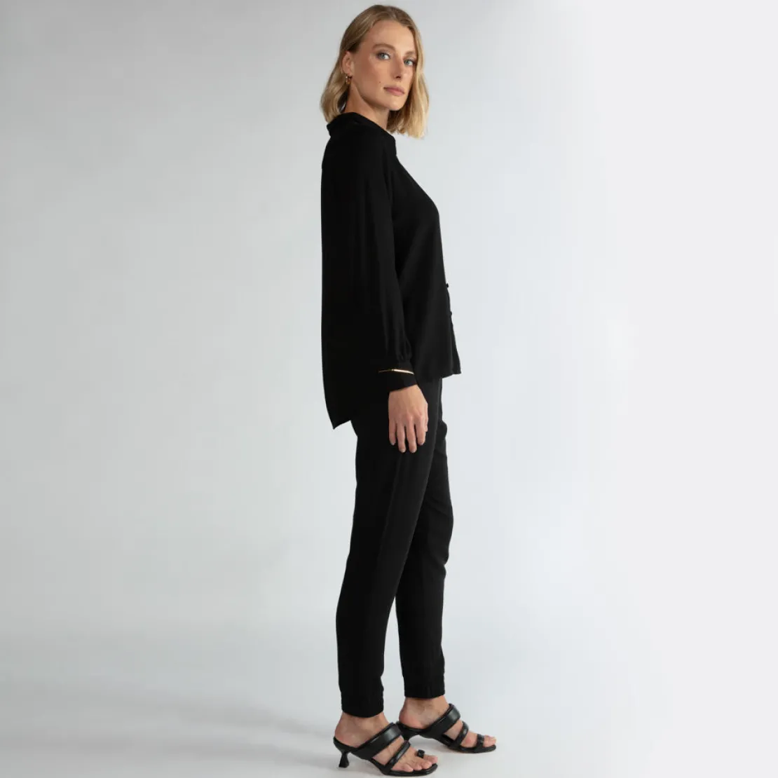 Camisas | Viscose>Basico.com Camisa Ampla Viscose - Preto