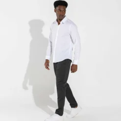 Camisas>Basico.com Camisa Clássica Oxford Masculina - Branco