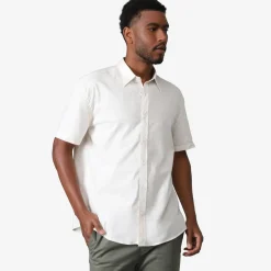 Camisas>Basico.com Camisa Manga Curta Masculina - Bege Natural