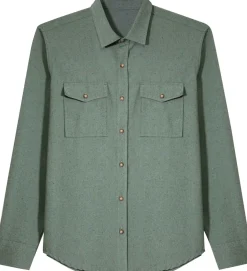 Camisas>Basico.com Camisa Tecido Ecologico Masculina - Verde Escuro