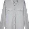 Camisas>Basico.com Camisa Tecido Ecologico Masculina - Cinza