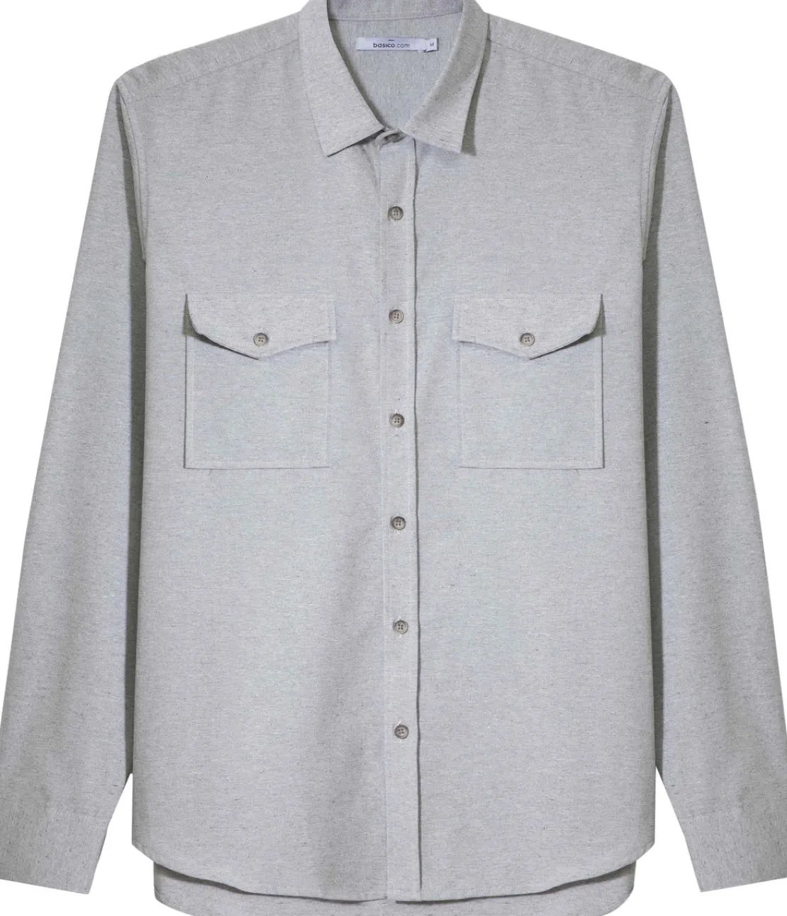 Camisas>Basico.com Camisa Tecido Ecologico Masculina - Cinza