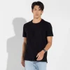 Camisetas | Algodão Pima>Basico.com Camiseta Algodão Pima Gola Dupla Masculina | Life Collection - Preto