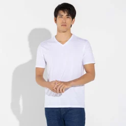 Camisetas>Basico.com Camiseta Algodão Premium Gola V Masculina | Everyday Collection - Bran